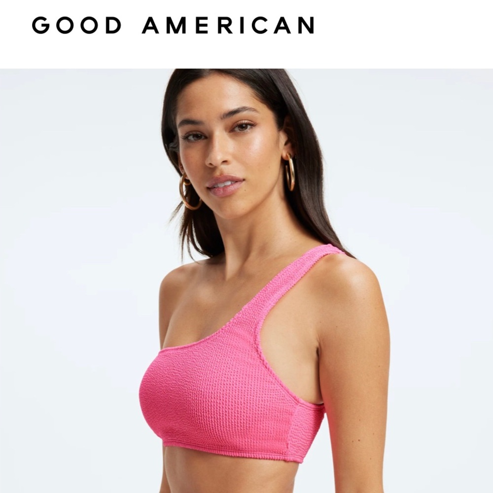 Good American one-shoulder bikini top (Khloe Kardashian company)